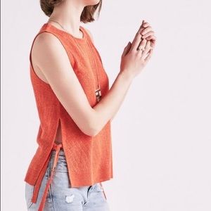Lucky Brand Knit Sleeveless Side Tie Sweater